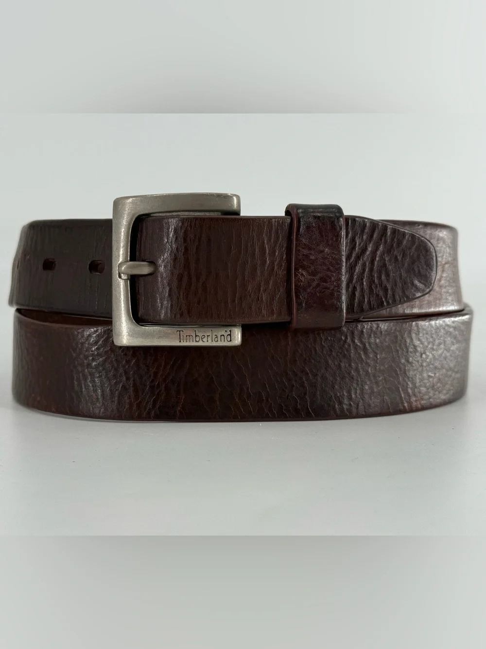 Vintage Worn Distressed Dark Brown Leather Belt 40‎